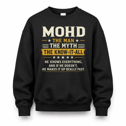 MOHD TM90-K04-125 - NAME Legendary Know-It-All Personalized Funny Shirt