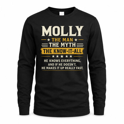 MOLLY TM90-K04-125 - NAME Legendary Know-It-All Personalized Funny Shirt