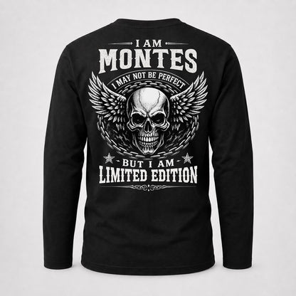 MONTES P01-K24-229 – Personalized Skull Graphic Apparel “I Am NAME I May Not Be Perfect But I Am Limited Edition”