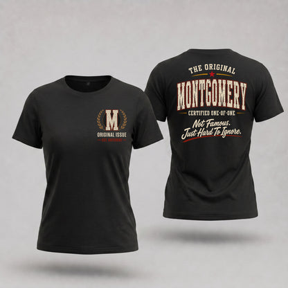 MONTGOMERY W68-F2-168 – Personalized Original Issue Apparel “The Original NAME Certified One-of-One"
