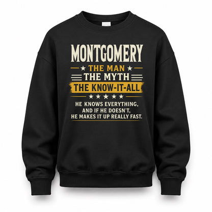 MONTGOMERY TM90-K04-125 - NAME Legendary Know-It-All Personalized Funny Shirt