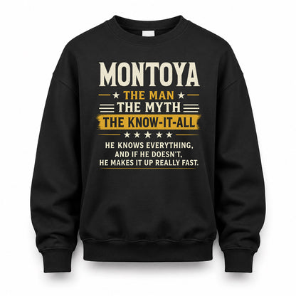 MONTOYA TM90-K04-125 - NAME Legendary Know-It-All Personalized Funny Shirt