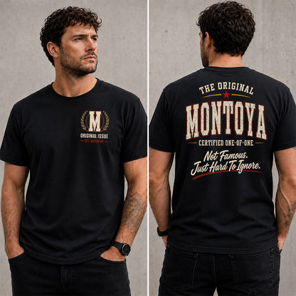 MONTOYA W68-F2-168 – Personalized Original Issue Apparel “The Original NAME Certified One-of-One"