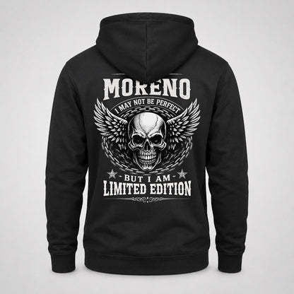 MORENO P01-K24-229 – Personalized Skull Graphic Apparel “I Am NAME I May Not Be Perfect But I Am Limited Edition”