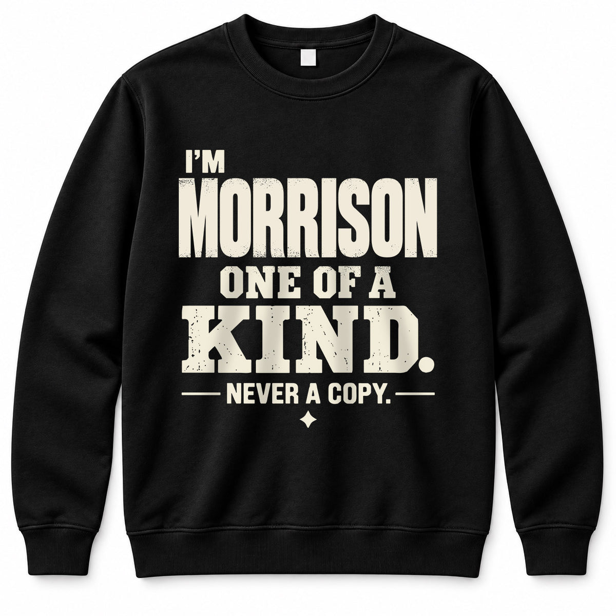 MORRISON P6-K4-228 Personalized Funny Quote Apparel “I’m NAME – One of a Kind, Never a Copy”