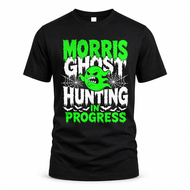 MORRIS HW22-K06-109 - NAME Ghost Hunting In Progress Personalized Halloween Shirt