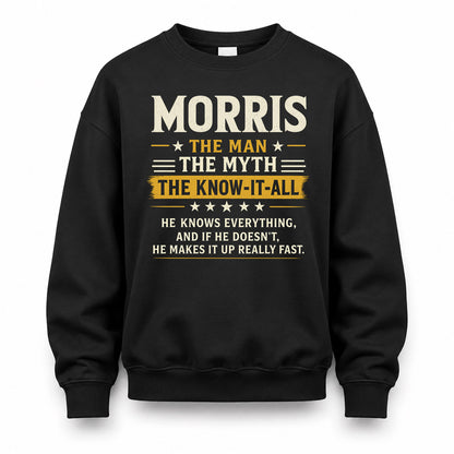 MORRIS TM90-K04-125 - NAME Legendary Know-It-All Personalized Funny Shirt