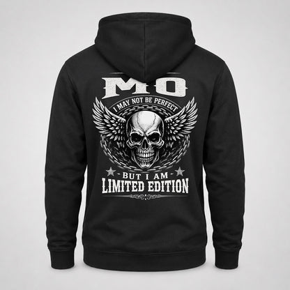 MO P01-K24-229 – Personalized Skull Graphic Apparel “I Am NAME I May Not Be Perfect But I Am Limited Edition”