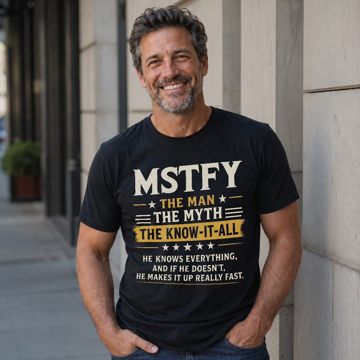MSTFY TM90-K04-125 - NAME Legendary Know-It-All Personalized Funny Shirt