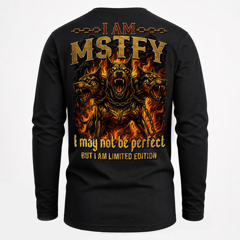 MSTFY MP88-F2-168–Personalized Bold Quote Apparel “I Am NAME I May Not Be Perfect But I Am Limited Edition