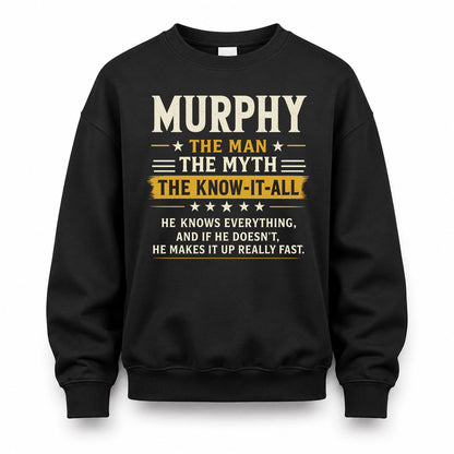 MURPHY TM90-K04-125 - NAME Legendary Know-It-All Personalized Funny Shirt