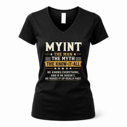 MYINT TM90-K04-125 - NAME Legendary Know-It-All Personalized Funny Shirt