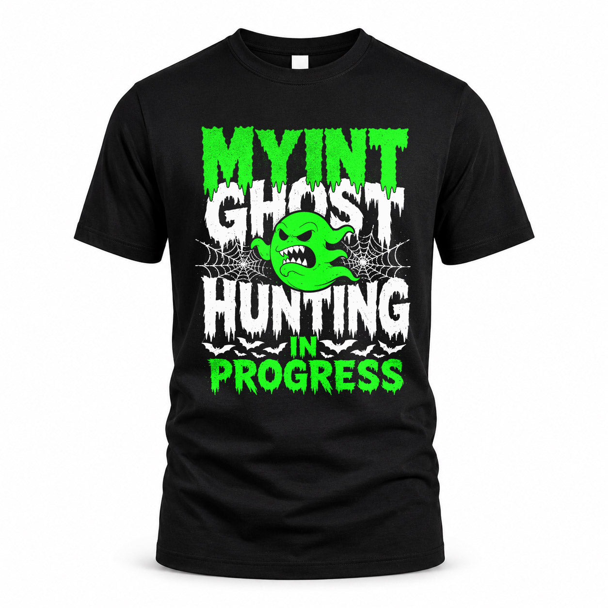 MYINT HW22-K06-109 - NAME Ghost Hunting In Progress Personalized Halloween Shirt