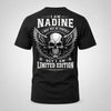 NADINE P01-K24-229 – Personalized Skull Graphic Apparel “I Am NAME I May Not Be Perfect But I Am Limited Edition”