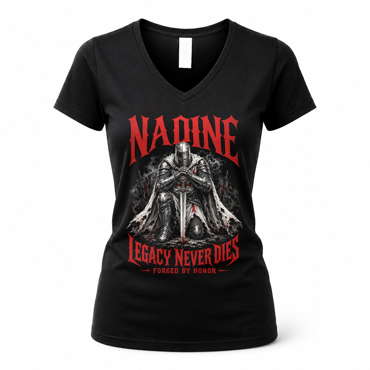 NADINE HS90-K04-109 - NAME Legacy Never Dies Forged By Honor Personalized Knight