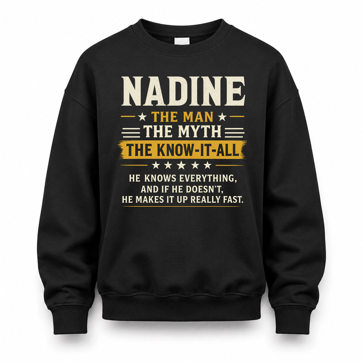 NADINE TM90-K04-125 - NAME Legendary Know-It-All Personalized Funny Shirt