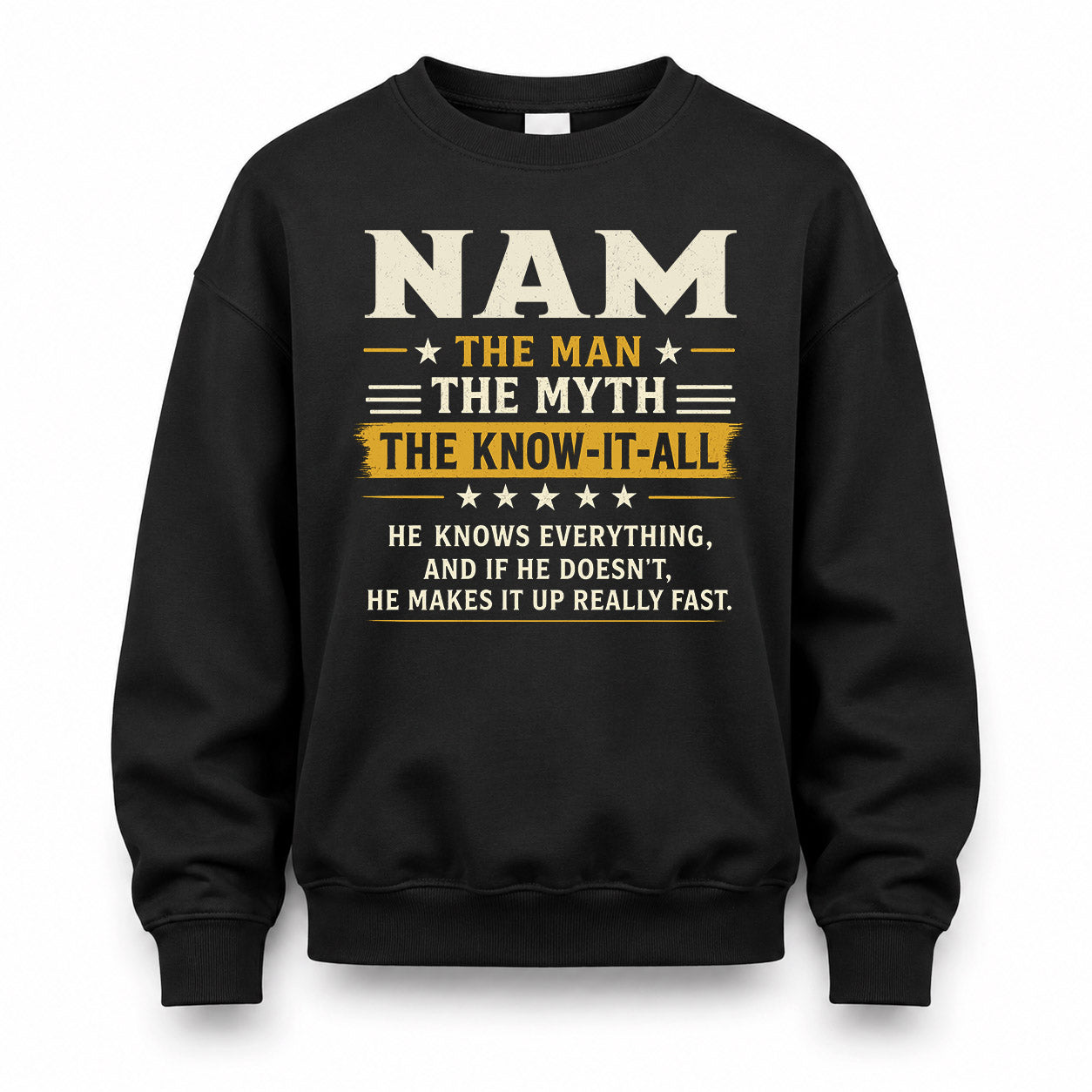 NAM TM90-K04-125 - NAME Legendary Know-It-All Personalized Funny Shirt