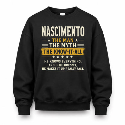 NASCIMENTO TM90-K04-125 - NAME Legendary Know-It-All Personalized Funny Shirt