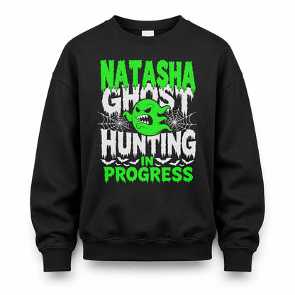 NATASHA HW22-K06-109 - NAME Ghost Hunting In Progress Personalized Halloween Shirt