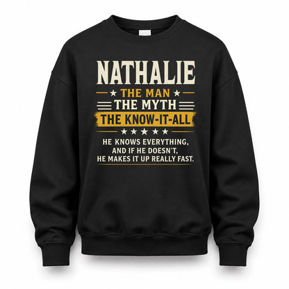 NATHALIE TM90-K04-125 - NAME Legendary Know-It-All Personalized Funny Shirt