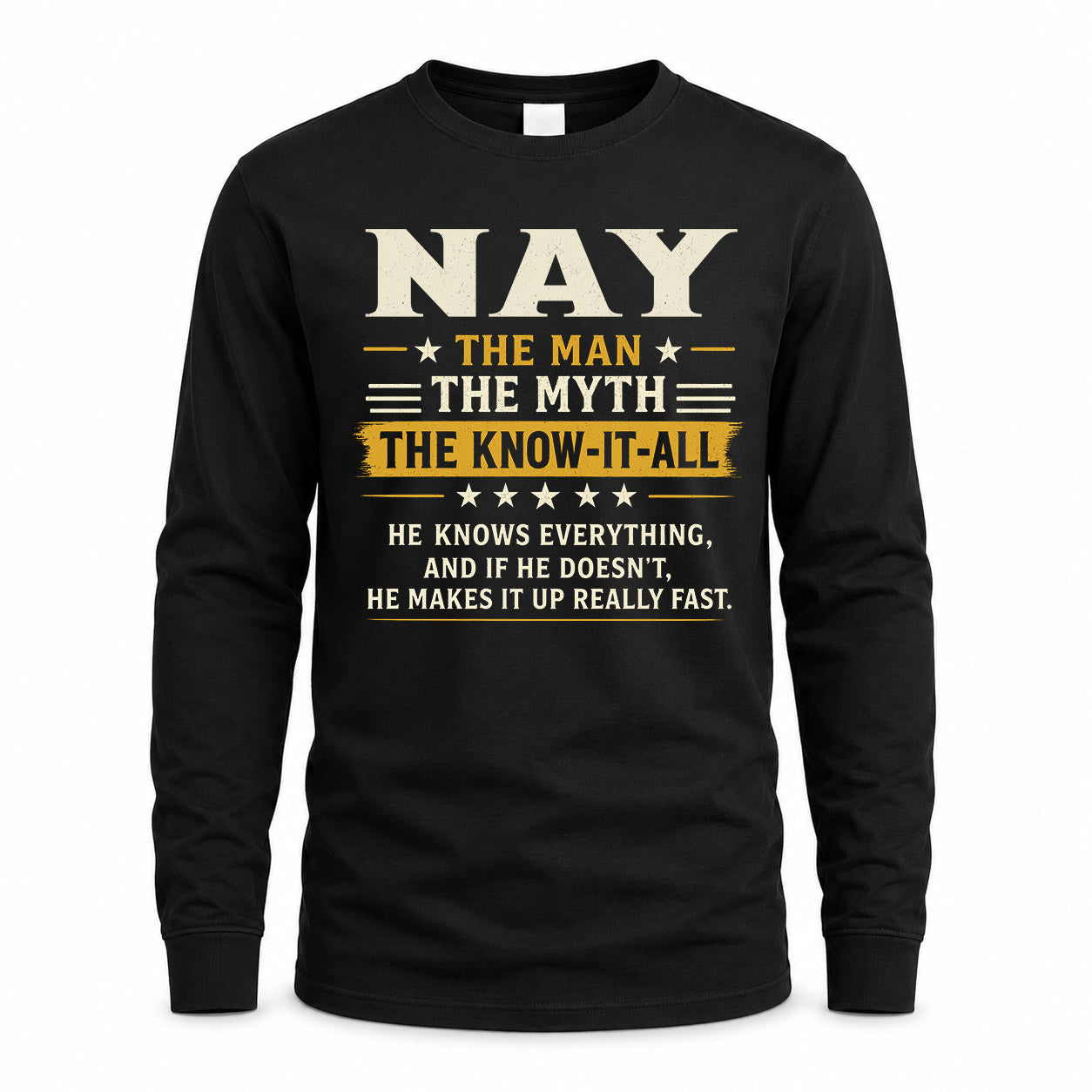 NAY TM90-K04-125 - NAME Legendary Know-It-All Personalized Funny Shirt