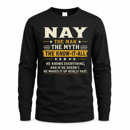 NAY TM90-K04-125 - NAME Legendary Know-It-All Personalized Funny Shirt