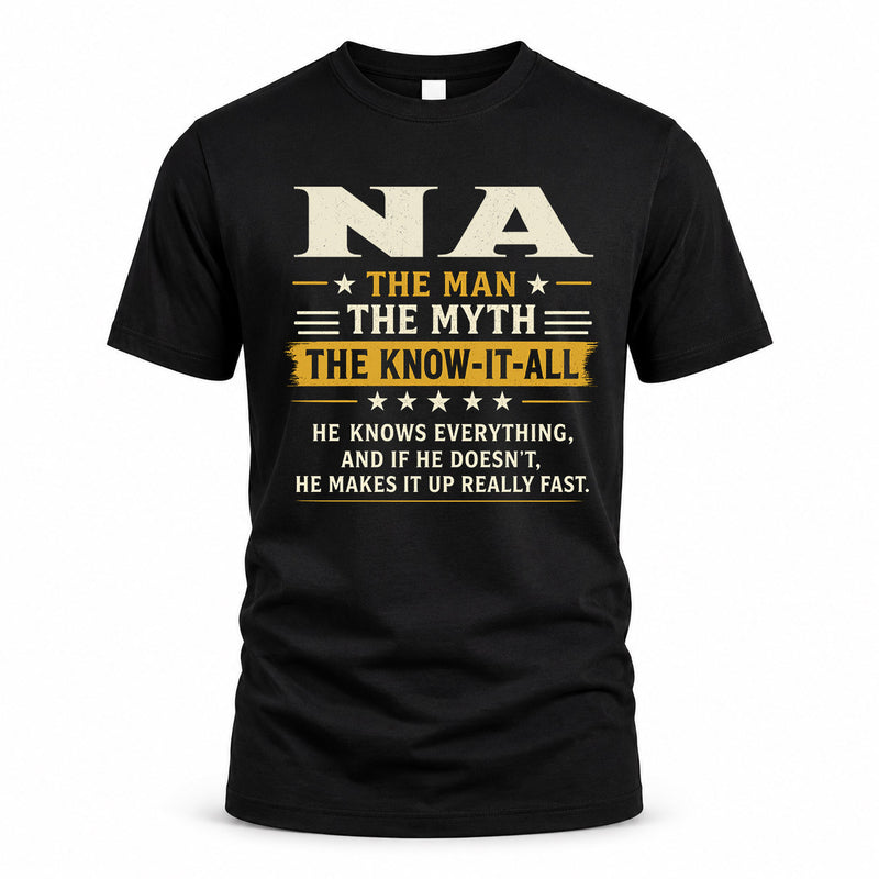 NA TM90-K04-125 - NAME Legendary Know-It-All Personalized Funny Shirt