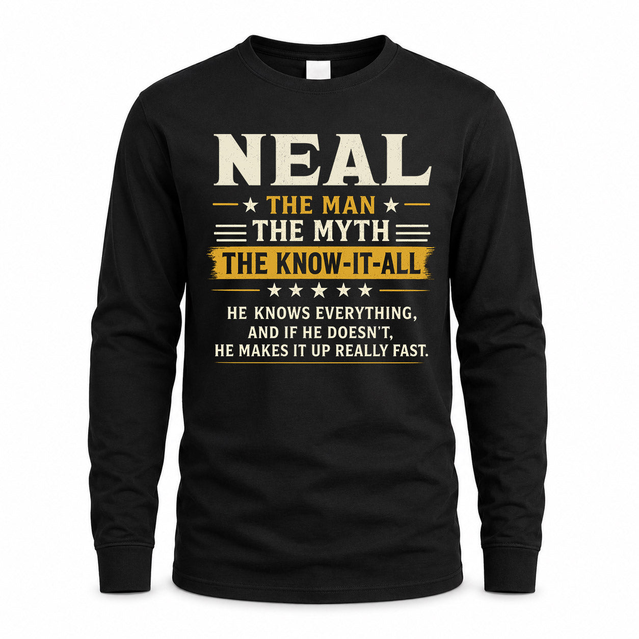 NEAL TM90-K04-125 - NAME Legendary Know-It-All Personalized Funny Shirt