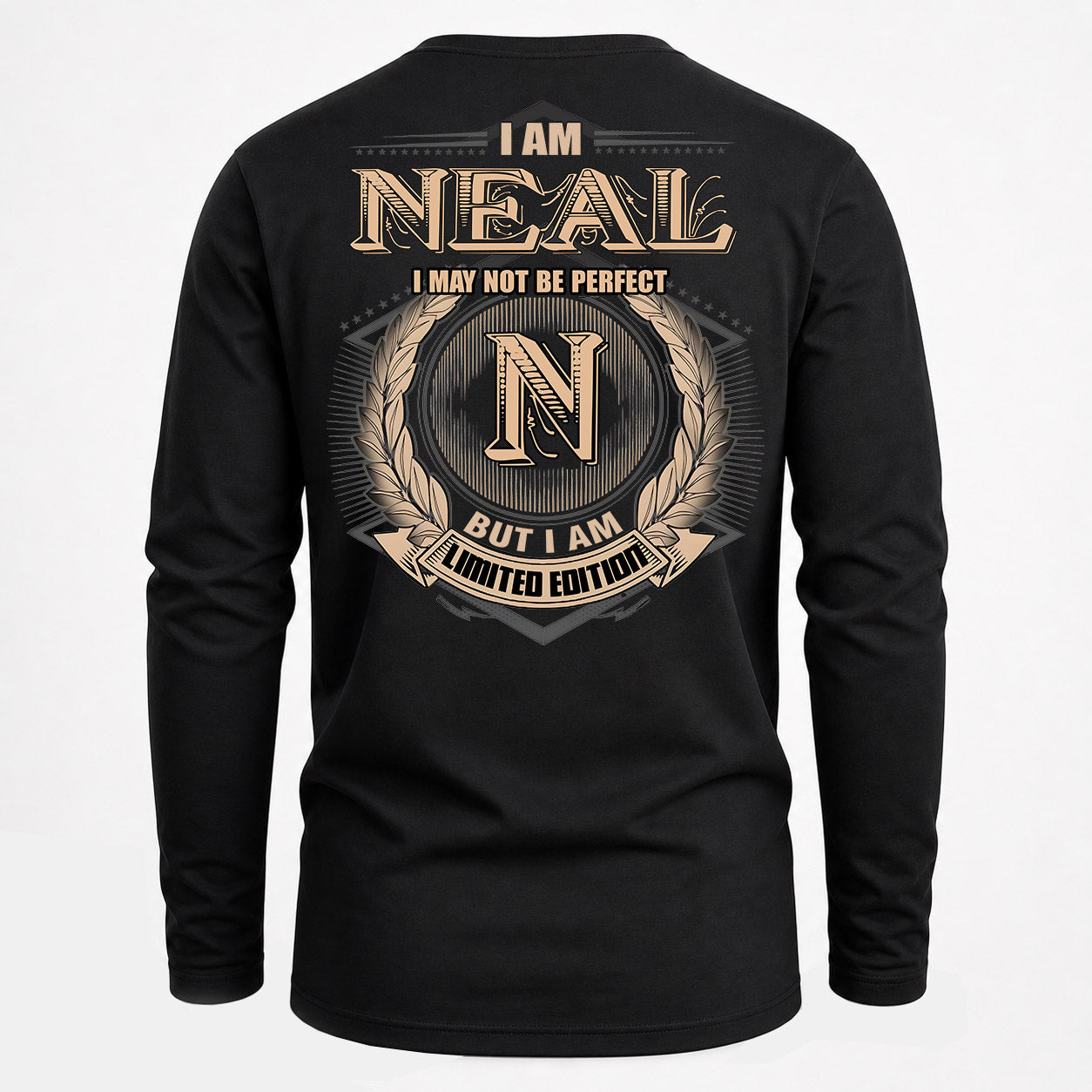 NEAL PH55-T25-Personalized Name Quote Apparel “I Am NAME May Not Be Perfect But I Am Limited Edition”