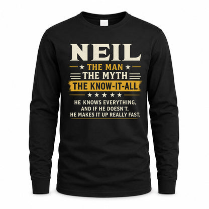 NEIL TM90-K04-125 - NAME Legendary Know-It-All Personalized Funny Shirt
