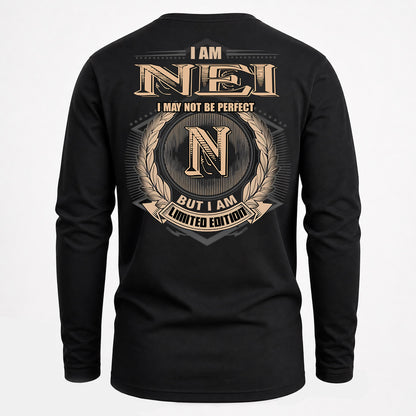 NEI PH55-T25-Personalized Name Quote Apparel “I Am NAME May Not Be Perfect But I Am Limited Edition”
