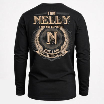 NELLY PH55-T25-Personalized Name Quote Apparel “I Am NAME May Not Be Perfect But I Am Limited Edition”