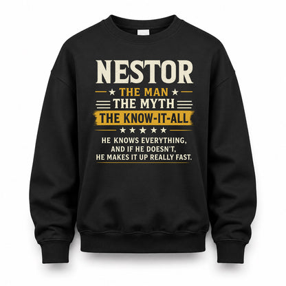 NESTOR TM90-K04-125 - NAME Legendary Know-It-All Personalized Funny Shirt