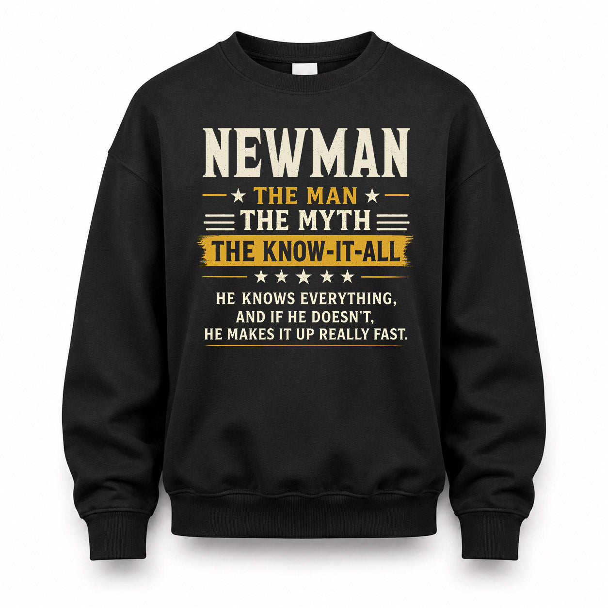 NEWMAN TM90-K04-125 - NAME Legendary Know-It-All Personalized Funny Shirt