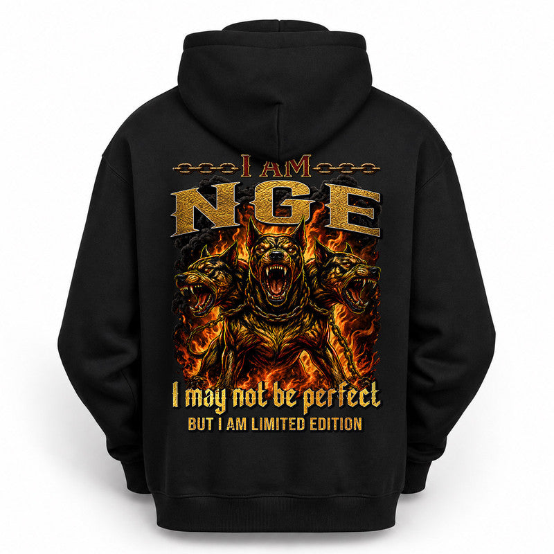 NGE MP88-F2-168–Personalized Bold Quote Apparel “I Am NAME I May Not Be Perfect But I Am Limited Edition