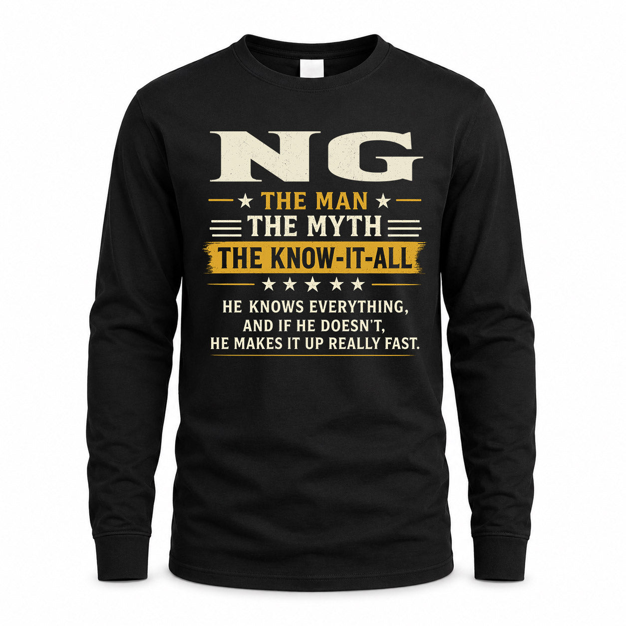 NG TM90-K04-125 - NAME Legendary Know-It-All Personalized Funny Shirt