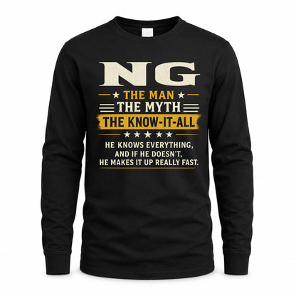 NG TM90-K04-125 - NAME Legendary Know-It-All Personalized Funny Shirt