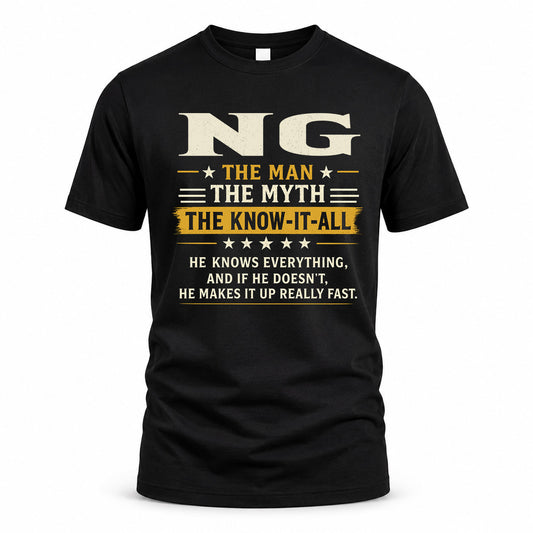 NG TM90-K04-125 - NAME Legendary Know-It-All Personalized Funny Shirt