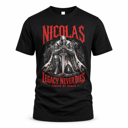 NICOLAS HS90-K04-109 - NAME Legacy Never Dies Forged By Honor Personalized Knight