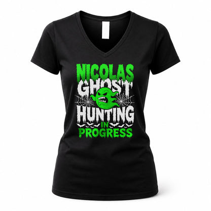 NICOLAS HW22-K06-109 - NAME Ghost Hunting In Progress Personalized Halloween Shirt