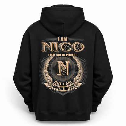 NICO PH55-T25-Personalized Name Quote Apparel “I Am NAME May Not Be Perfect But I Am Limited Edition”