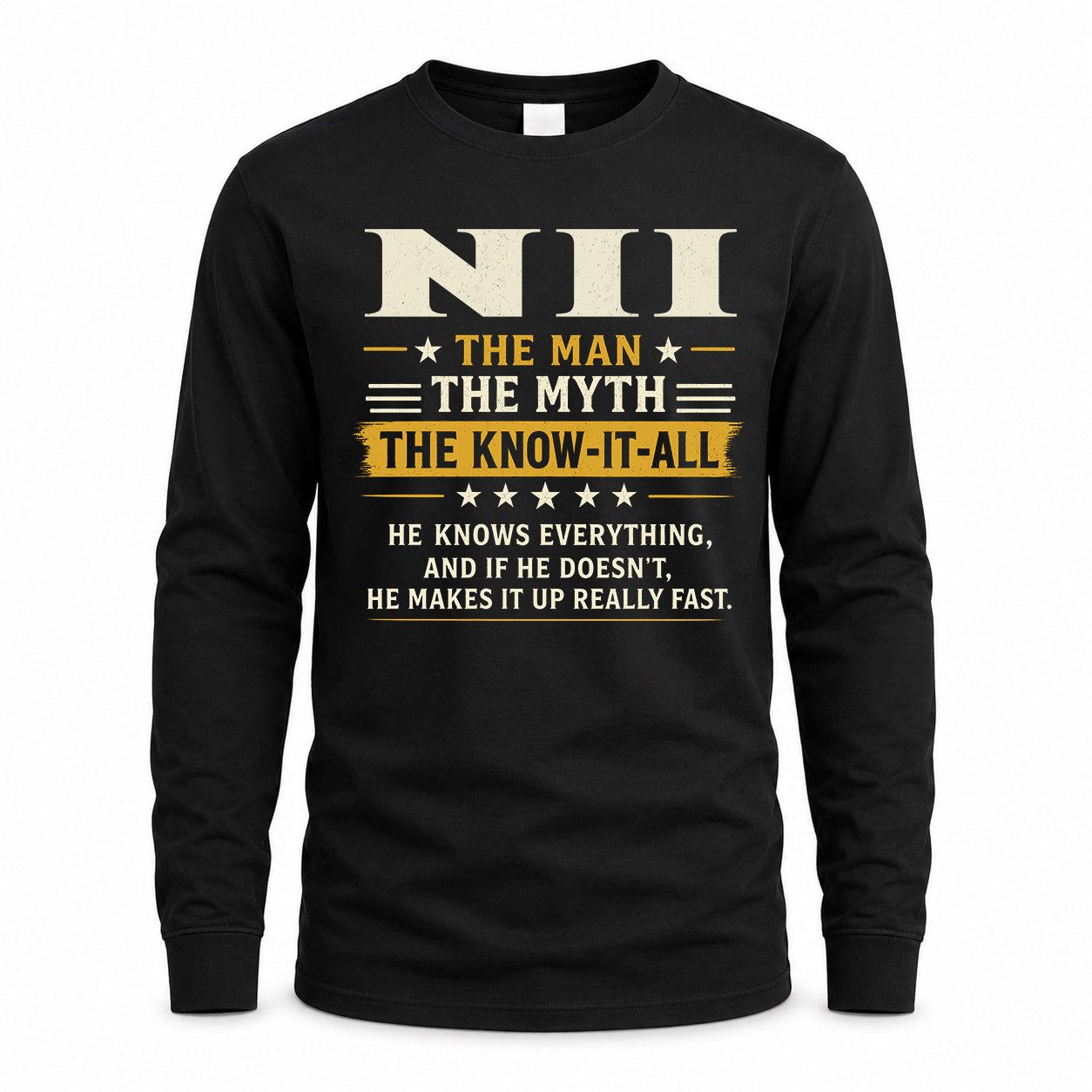 NII TM90-K04-125 - NAME Legendary Know-It-All Personalized Funny Shirt