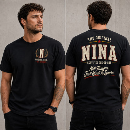 NINA W68-F2-168 – Personalized Original Issue Apparel “The Original NAME Certified One-of-One"
