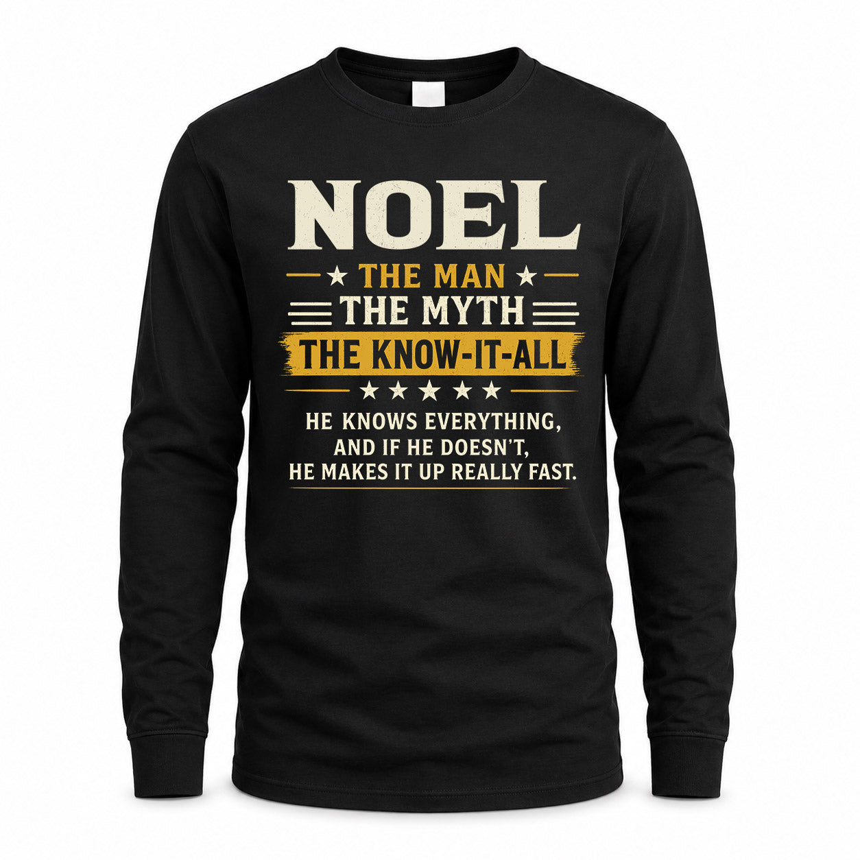 NOEL TM90-K04-125 - NAME Legendary Know-It-All Personalized Funny Shirt