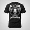 NOEMI P01-K24-229 – Personalized Skull Graphic Apparel “I Am NAME I May Not Be Perfect But I Am Limited Edition”