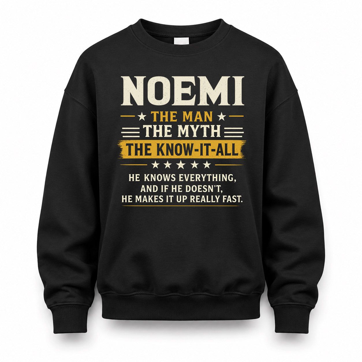 NOEMI TM90-K04-125 - NAME Legendary Know-It-All Personalized Funny Shirt
