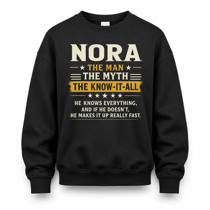 NORA TM90-K04-125 - NAME Legendary Know-It-All Personalized Funny Shirt