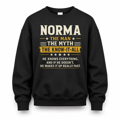 NORMA TM90-K04-125 - NAME Legendary Know-It-All Personalized Funny Shirt