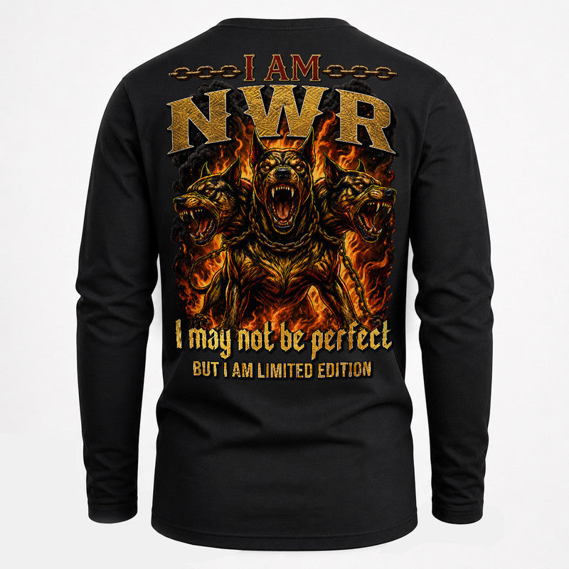 NWR MP88-F2-168–Personalized Bold Quote Apparel “I Am NAME I May Not Be Perfect But I Am Limited Edition