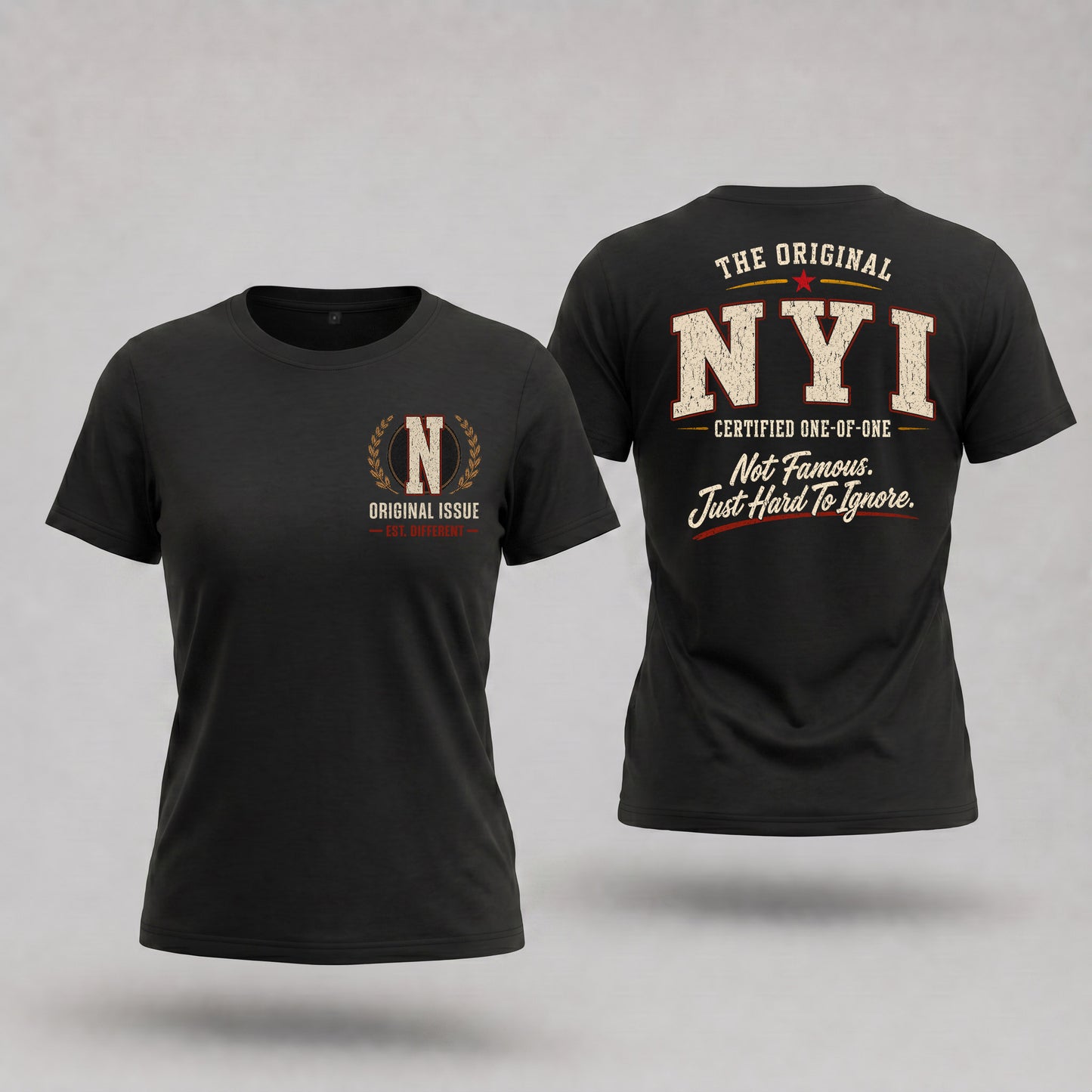 NYI W68-F2-168 – Personalized Original Issue Apparel “The Original NAME Certified One-of-One"